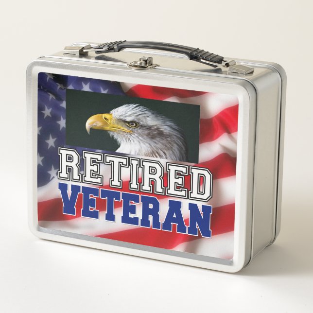 Retired Veteran Metal Lunch Box (Front)