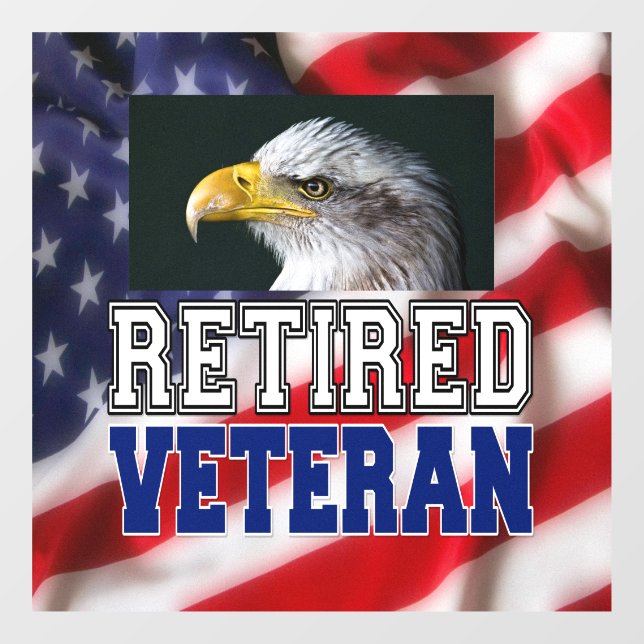 Retired Veteran Window Cling (Sheet)