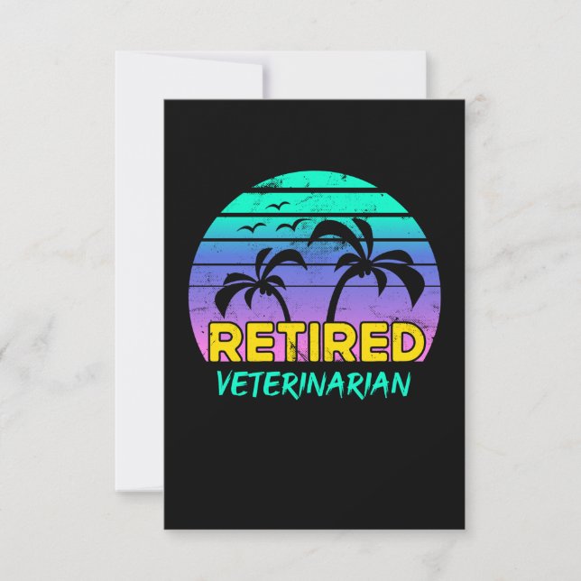 Retired Veterinarian Retirement Gift Retro Thank You Card (Front)