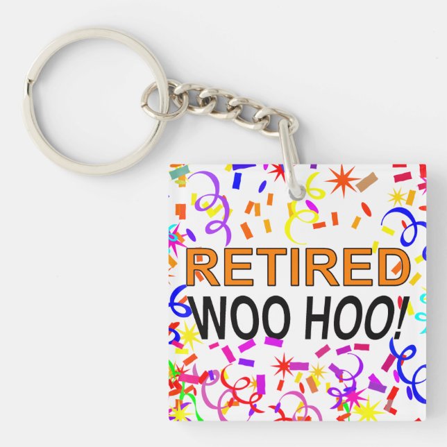 Retired Woo Hoo Confetti Party  Key Ring (Front)