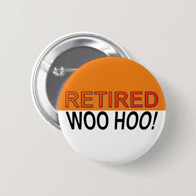 Retired Woo Hoo Orange White 6 Cm Round Badge (Front & Back)