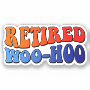 Retired Woo Hoo Vintage Groovy Text Classic Round