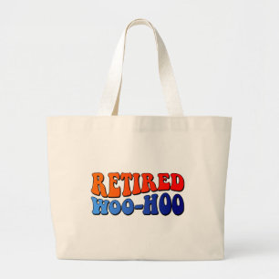Retired Woo Hoo Vintage Groovy Text Large Tote Bag
