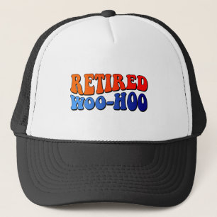 Retired Woo Hoo Vintage Groovy Text Trucker Hat