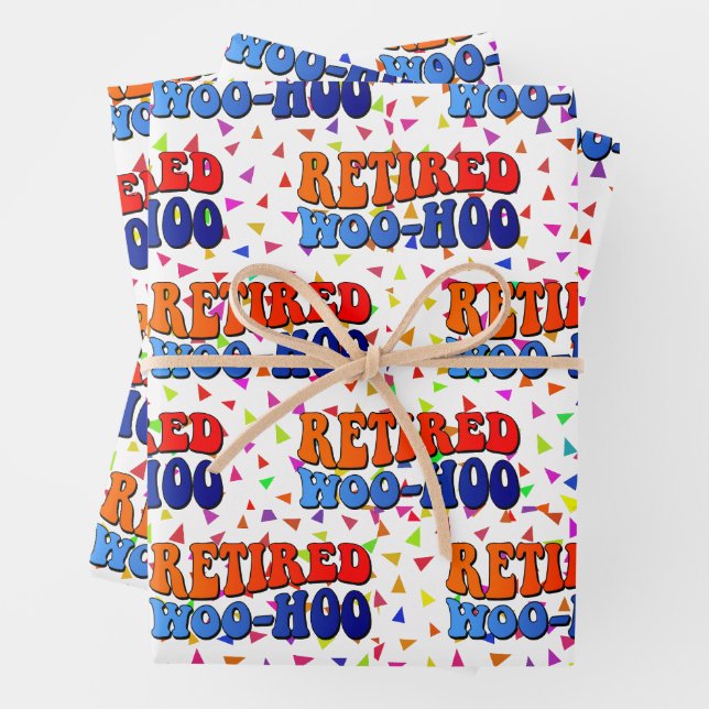 Retired Woo Hoo Vintage Groovy Text Wrapping Paper (In situ)