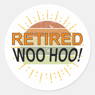 Retired Woo Hoo Vintage Sunburst Sunset Classic Round Sticker