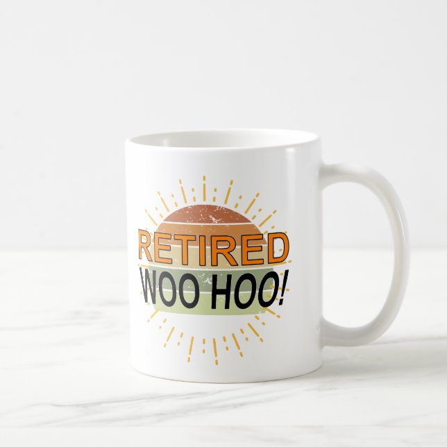 Retired Woo Hoo Vintage Sunburst Sunset  Coffee Mug (Right)