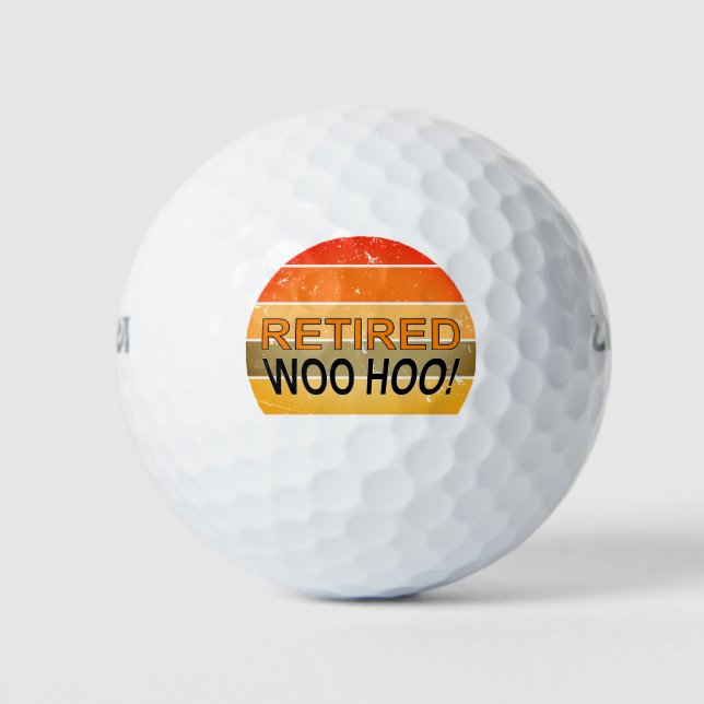 Retired Woo Hoo With Vintage Sunset Golf Balls (Front)