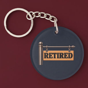 Retired Wooden Hanging Sign Key Ring