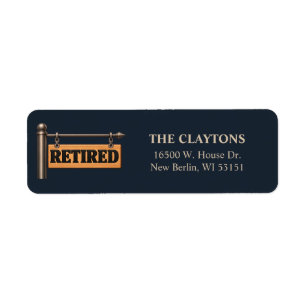 Retired Wooden Hanging Sign Return Address Labels