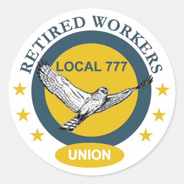 Retired Workers Union Classic Round Sticker (Front)