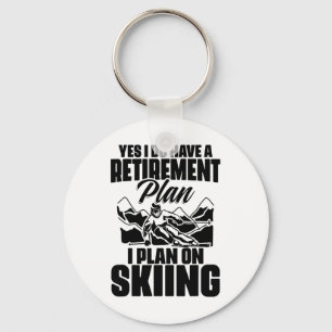 Retiree Funny Retirement Retire Pension Skiing Ret Key Ring