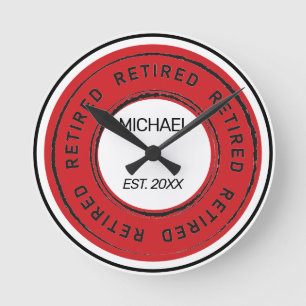 Retiree's Retirement Gift Round Clock