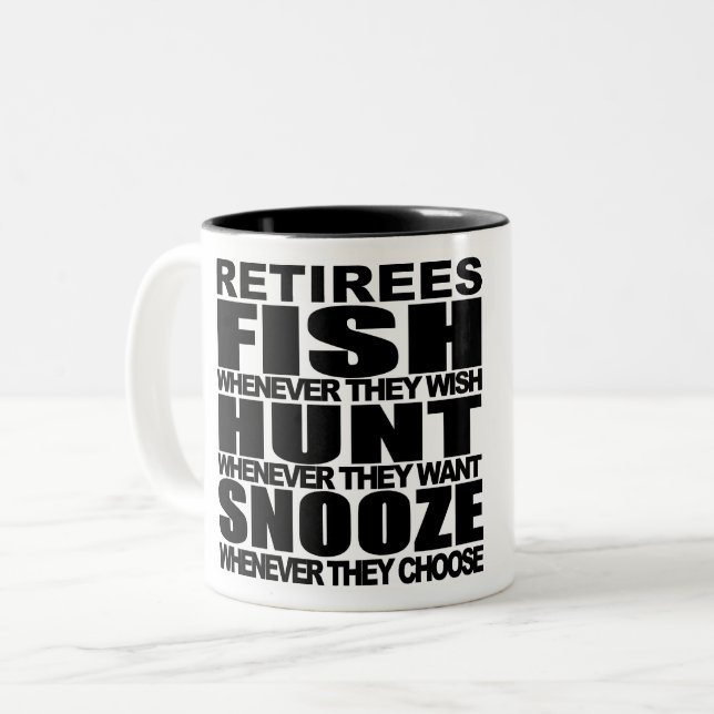 retiree's rights Two-Tone coffee mug (Front Left)