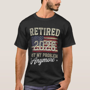 Retirement 2025 Humour Gifts For Men Women US Flag T-Shirt