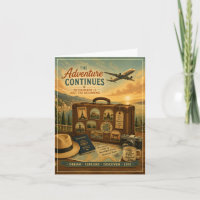Retirement Adventure with Vintage Travel Suitcase