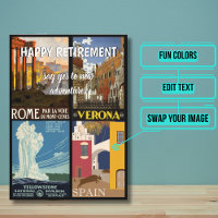 Retirement Adventures Vintage Travel Posters