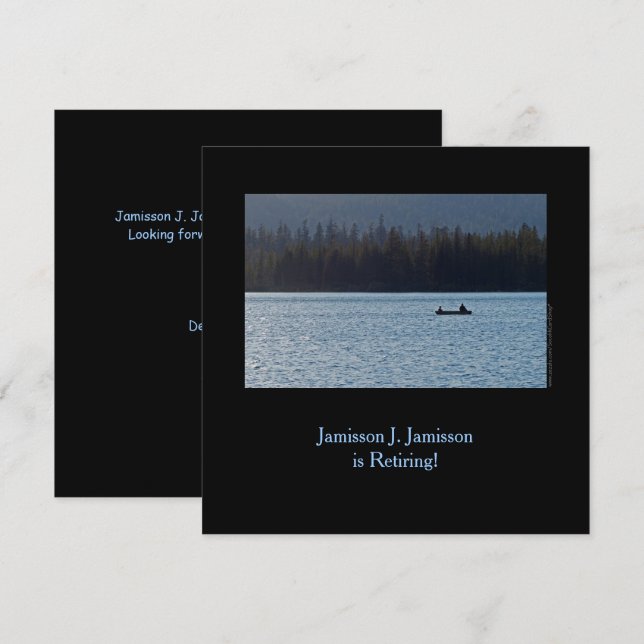 Retirement Announcement, Fisherman and Son on Lake Announcement (Front/Back)