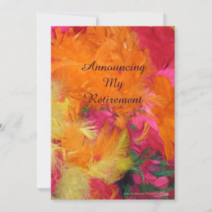Retirement Announcement, Orange Pink Feathers Announcement