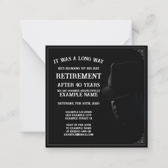 Retirement Announcement with Cowboy in Half Shadow (Front)