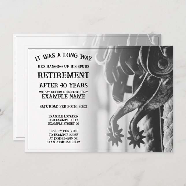 Retirement announcement with old spurs (Front/Back)