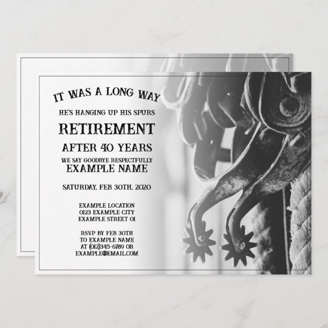 Retirement announcement with old spurs (Front/Back)