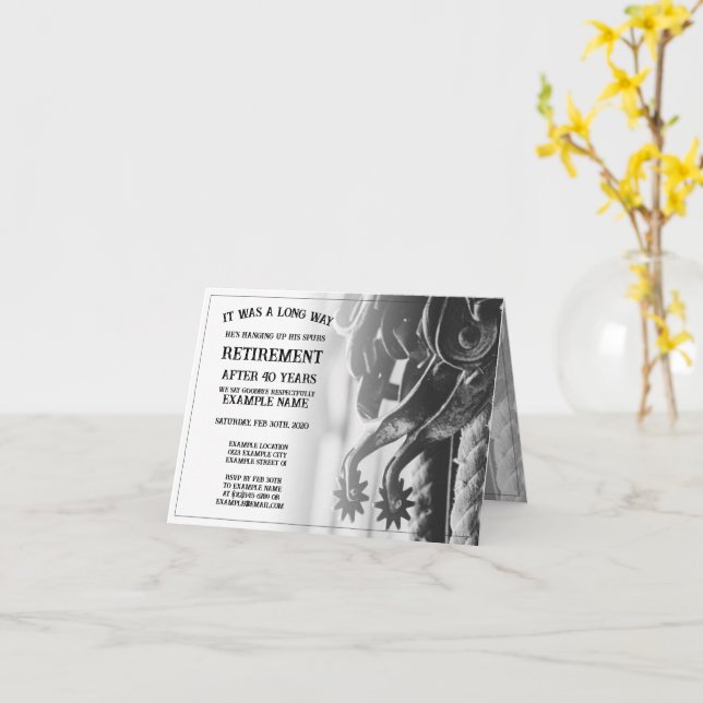 Retirement announcement with old spurs (Yellow Flower)