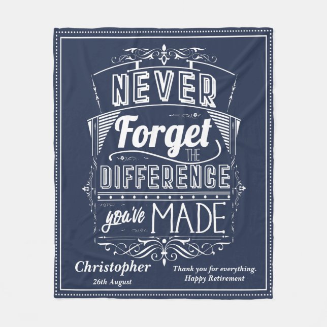 Retirement Appreciation Never Forget Fleece Blanket (Front)