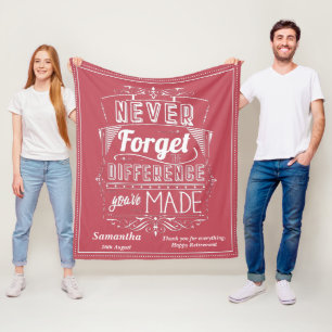 Retirement Appreciation Never Forget Salmon Pink Fleece Blanket