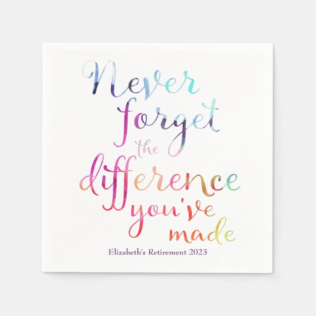 Retirement Appreciation Quote Napkin (Front)