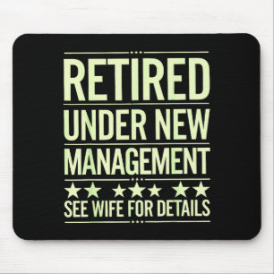 Retirement Art For Men Dad Husband Retired Retirem Mouse Mat