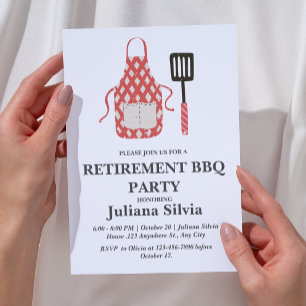  Retirement BBQ Party  Invitation