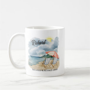 Retirement Beach Chair Themed Coffee Mug