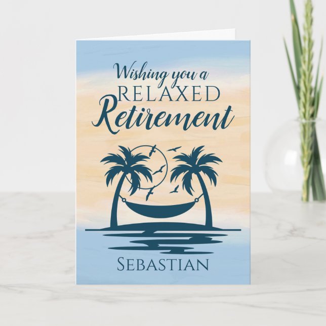 Retirement Beach Hammock  Card (Front)