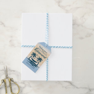 Retirement Beach Hammock Palm Trees Gift Tags