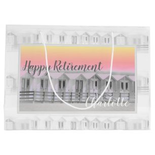 Retirement beach huts at sunset large gift bag