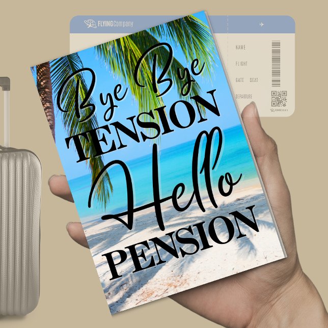 Retirement Beach Scene Bye Bye Tension Party Invitation (Creator Uploaded)