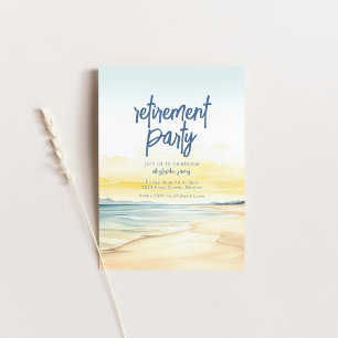 Retirement Beach Theme Invitation Template