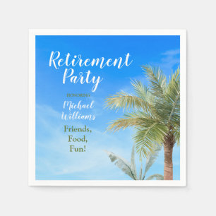 Retirement Beach Theme Party Friends Food Fun Napkin
