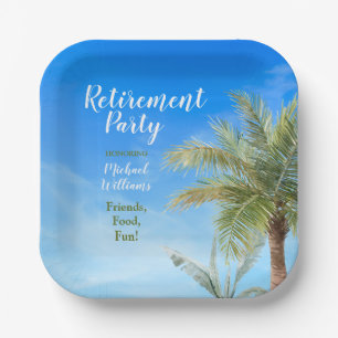 Retirement Beach Theme Party Friends Food Fun Paper Plate