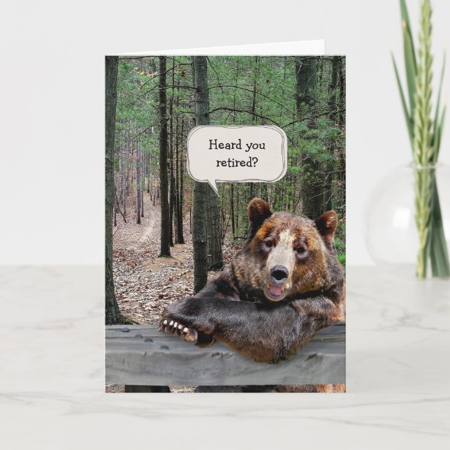 Retirement Bear In a Forest  Card (Front)