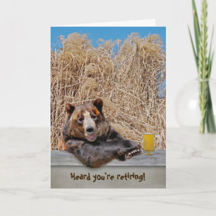 Retirement bear with beer card