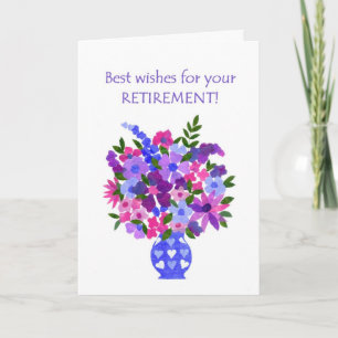 Retirement Best Wishes Card - Flower Power