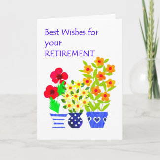 Retirement Best Wishes Card - Flower Power