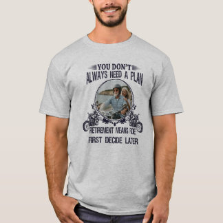 Retirement Biker Dad Custom Picture T-Shirt