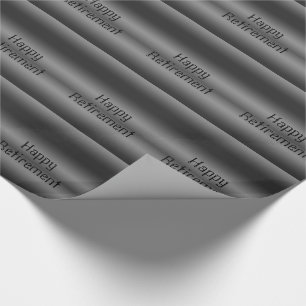 Retirement, black and silver , gift wrap. wrapping paper