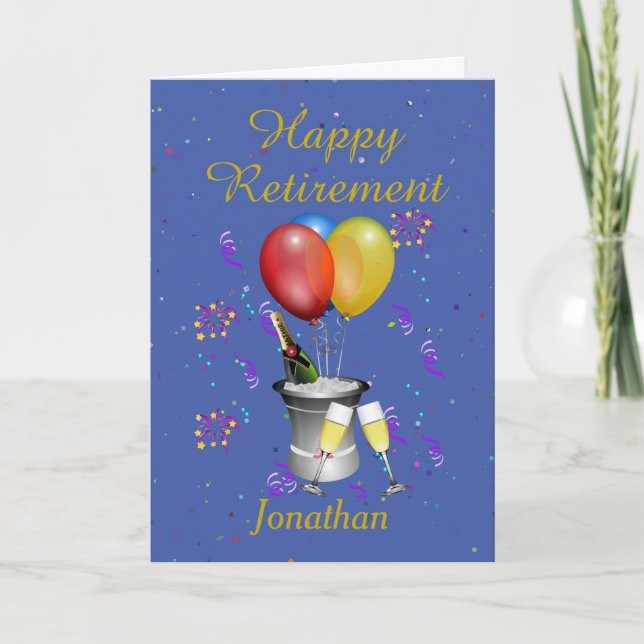 Retirement Blue Celebration Card (Front)