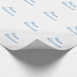 Retirement, blue & white gift wrap. wrapping paper