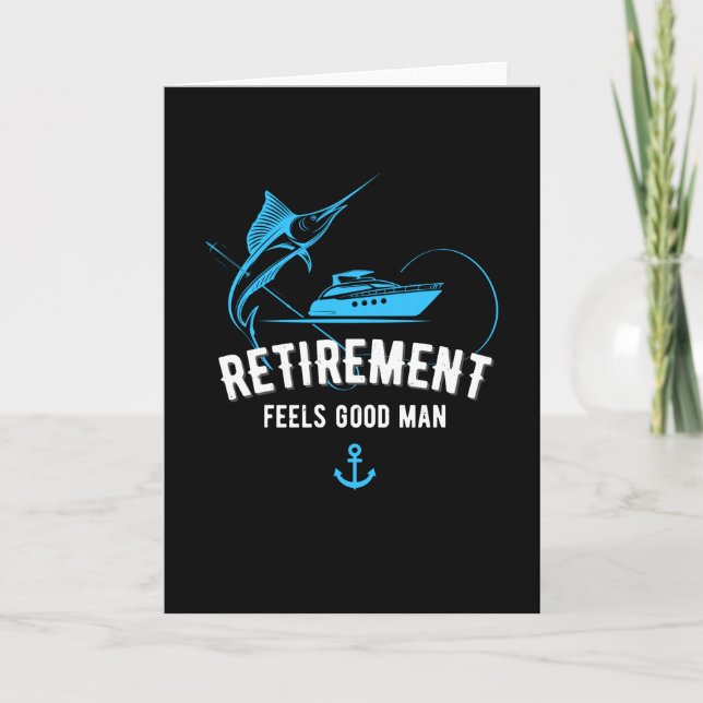Retirement Boat Fishing Funny Fisherman Design Card (Front)