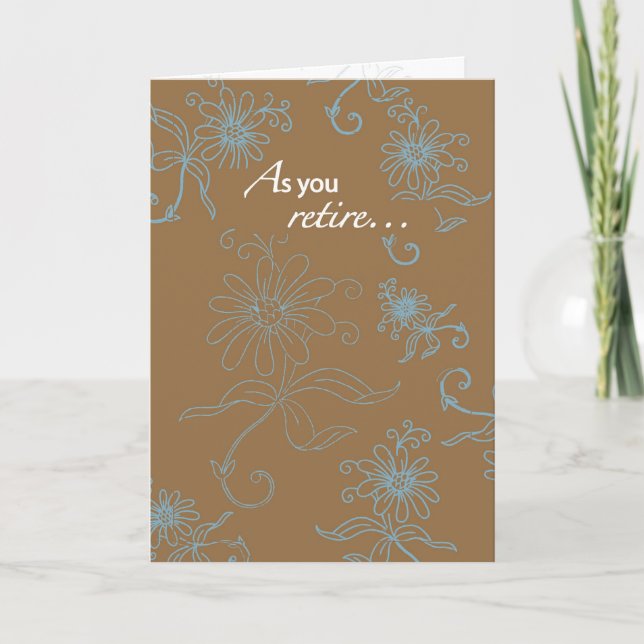 Retirement, Brown With Blue Swirls Card (Front)